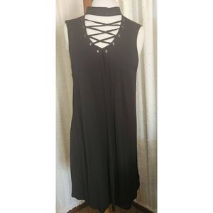 Another Love brand, bamboo fiber, black midi dress